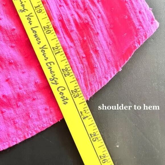 Loft Top Women's S Long Sleeve Swiss Dot Ruffles Smocked Preppy Pink Coquette - Picture 7 of 7